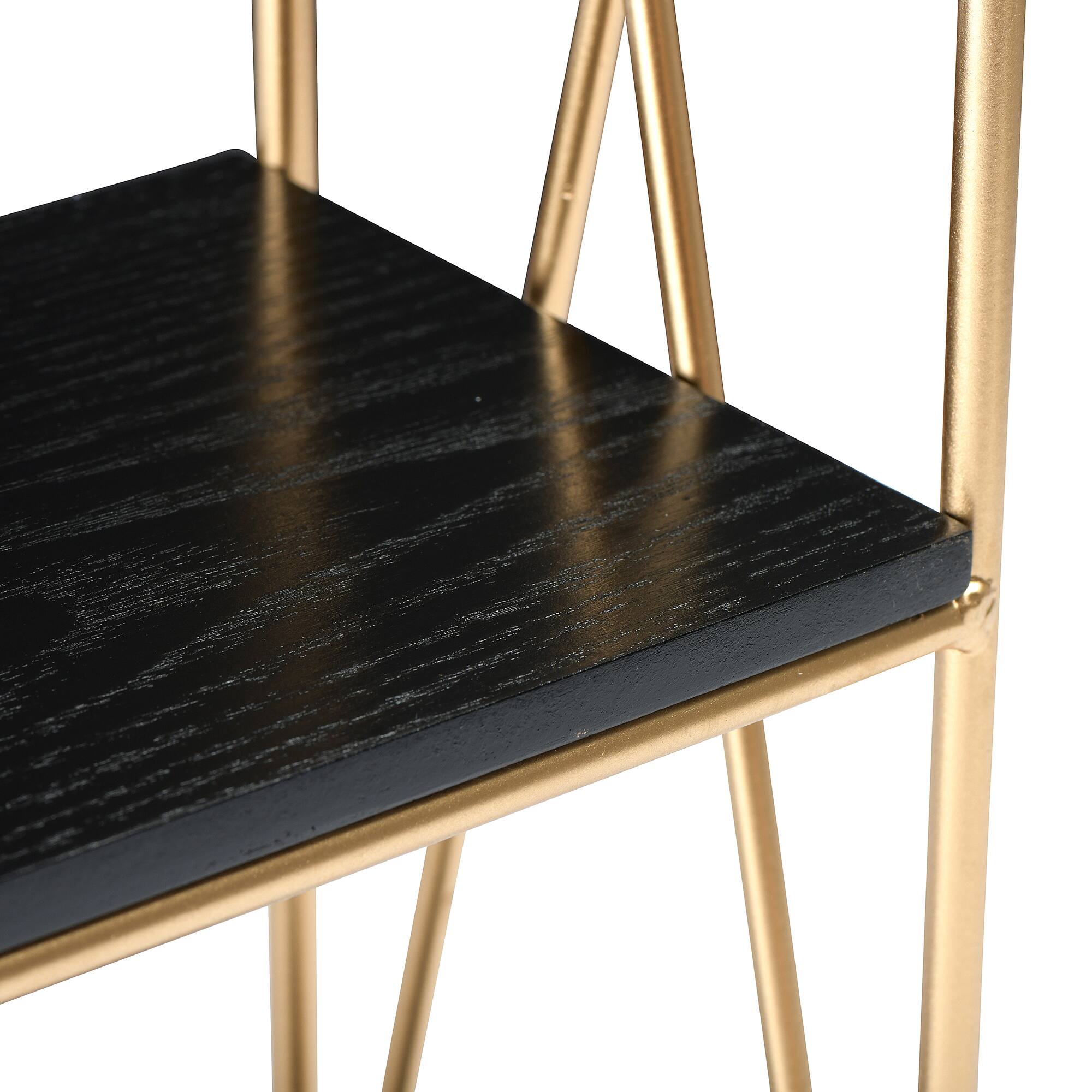 Hello Honey® 24" Wood & Gold Rectangle Wall Shelf